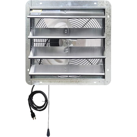 Iliving Silver 16 inch Shutter Exhaust Attic Garage Grow Fan with 3 Speed Thermostat 6 ft. 3 Plugs Cord ILG8SF16V-T